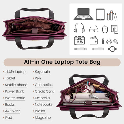 LOVEVOOK Laptoptassen voor vrouwen dames werktassen grote draagtas met laptopvak designer handtas stijlvolle PU-lederen aktetas voor school schoudertas voor kantoor en bedrijf