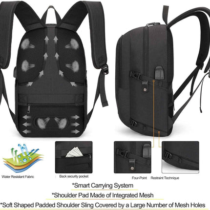 Tzowla Laptop Rugzak voor Heren en Dames,Reiswerkbeveiliging anti-diefstal Waterbestendig Duurzame computer Boekentassen met USB-Oplaadpoort,Geschenken voor studenten,Geschikt voor 14/15,6 Accessoires