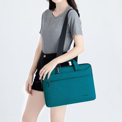 Sierra 14 inch waterdichte laptoptas, aktetas, schoudertas, notebooktas voor 14" Lenovo IdeaPad Yoga 710 ThinkPad A475/Acer Aspire 1 Swift 3/HP Stream 14 Pavilion 14/Asus/Dell, groen-blauw