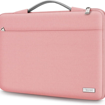 Sierra Laptop Hoes Sleeve Draagtas voor 15,6 Inch HP Lenovo Acer Dell Samsung notebook, MacBook Pro 16 Inch Cover met Intrekbare Handgreep, Roze