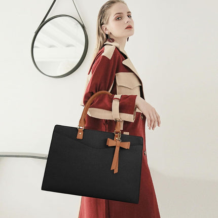 Dakuly Laptoptassen voor vrouwen, 15,6 inch, dameshandtassen, draagtas, grote werktassen, PU-lederen ontwerper-schoudertas voor zakelijk gebruik, kantoor, winkelen of universiteit