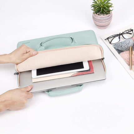 Sierra 15-15,6 inch waterdichte laptoptas, aktetas, schoudertas, notebooktas voor 15,6" IdeaPad S510/HP Pavilion 15 Envy 15/15,6" ThinkPad E15 Gen 2 4/ThinkPad E575, mintgroen