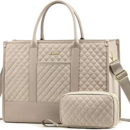 LOVEVOOK Laptoptas Dames, Waterdichte Werktas Handtas Grote Schooltas Shopper Zakelijke Tas Aktetas Lerarentas, Leren Tote Bag Notebooktas voor Kantoor Universiteit