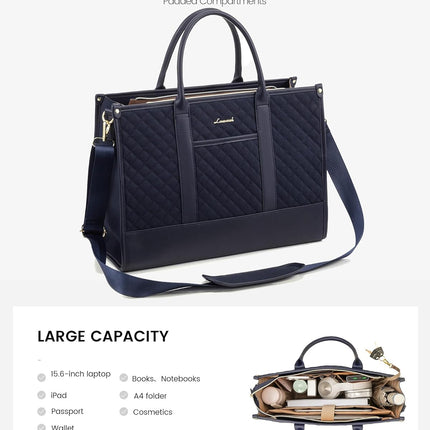 LOVEVOOK Laptoptas Dames, Waterdichte Werktas Handtas Grote Schooltas Shopper Zakelijke Tas Aktetas Lerarentas, Leren Tote Bag Notebooktas voor Kantoor Universiteit