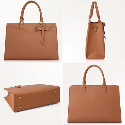 Dakuly Laptoptassen voor vrouwen, 15,6 inch, dameshandtassen, draagtas, grote werktassen, PU-lederen ontwerper-schoudertas voor zakelijk gebruik, kantoor, winkelen of universiteit