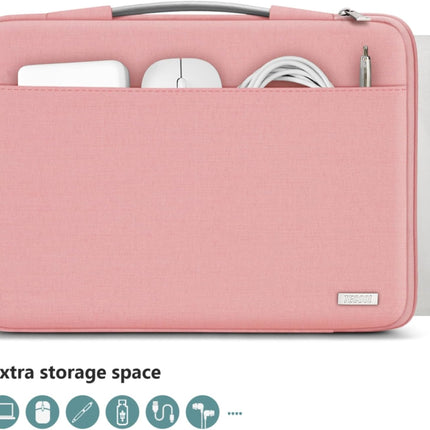 Sierra Laptop Hoes Sleeve Draagtas voor 15,6 Inch HP Lenovo Acer Dell Samsung notebook, MacBook Pro 16 Inch Cover met Intrekbare Handgreep, Roze