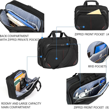 KROSER laptoptas 15,6 inch zakelijke tas laptop schoudertas waterafstotende schoudertas duurzame tablet hoes met RFID-tassen voor college/heren/vrouwen/mannen/dames