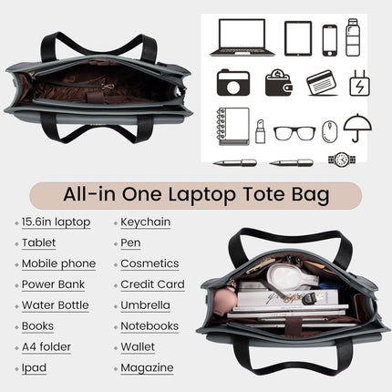 LOVEVOOK Laptoptassen voor vrouwen dames werktassen grote draagtas met laptopvak designer handtas stijlvolle PU-lederen aktetas voor school schoudertas voor kantoor en bedrijf