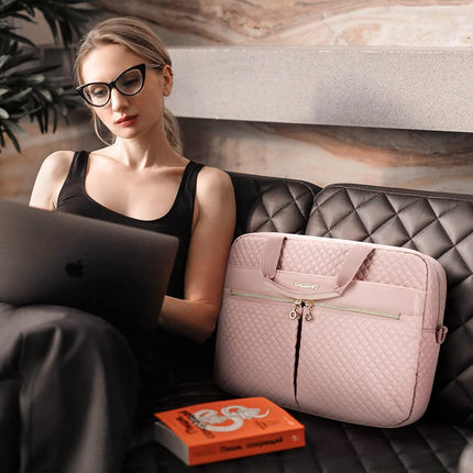 Sierra Laptoptas, 15,6-inch aktetas voor vrouwen, grote laptoptas, computertas, kantoor, reizen, zaken, roze, 17.3Inch