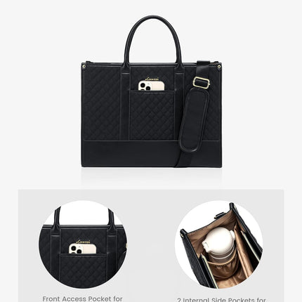 LOVEVOOK Laptoptas Dames, Waterdichte Werktas Handtas Grote Schooltas Shopper Zakelijke Tas Aktetas Lerarentas, Leren Tote Bag Notebooktas voor Kantoor Universiteit