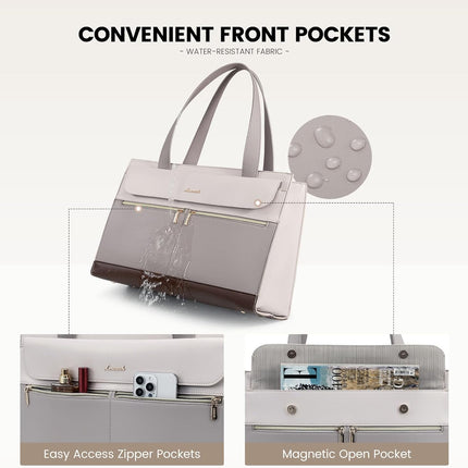 LOVEVOOK Laptoptassen voor vrouwen dames werktassen grote draagtas met laptopvak designer handtas stijlvolle PU-lederen aktetas voor school schoudertas voor kantoor en bedrijf