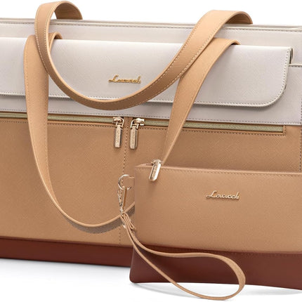 LOVEVOOK Laptoptassen voor vrouwen dames werktassen grote draagtas met laptopvak designer handtas stijlvolle PU-lederen aktetas voor school schoudertas voor kantoor en bedrijf