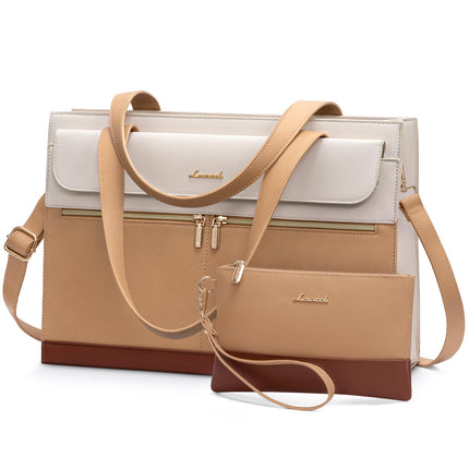 LOVEVOOK Laptoptassen voor vrouwen dames werktassen grote draagtas met laptopvak designer handtas stijlvolle PU-lederen aktetas voor school schoudertas voor kantoor en bedrijf