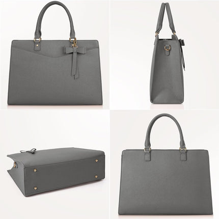 Dakuly Laptoptassen voor vrouwen, 15,6 inch, dameshandtassen, draagtas, grote werktassen, PU-lederen ontwerper-schoudertas voor zakelijk gebruik, kantoor, winkelen of universiteit