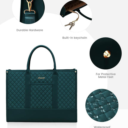 LOVEVOOK Laptoptas Dames, Waterdichte Werktas Handtas Grote Schooltas Shopper Zakelijke Tas Aktetas Lerarentas, Leren Tote Bag Notebooktas voor Kantoor Universiteit