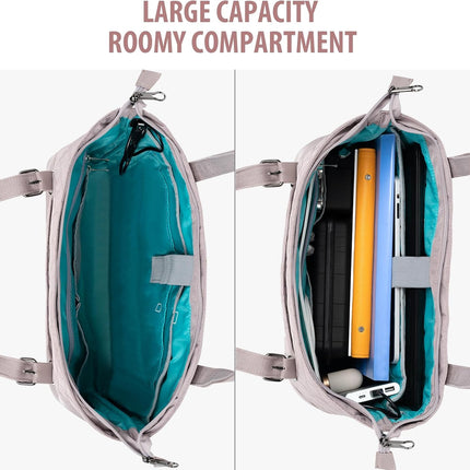 KROSER Laptoptas 15,6" Grote Schoudertas Waterafstotend Lichtgewicht Nylon Computerdraagtas Dames Stijlvolle handtas voor Werk/Bedrijf/School/Universiteit/Teizen