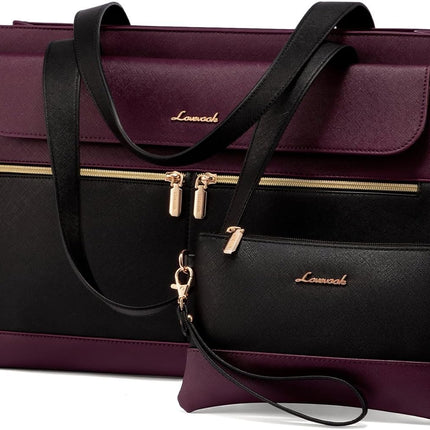 LOVEVOOK Laptoptassen voor vrouwen dames werktassen grote draagtas met laptopvak designer handtas stijlvolle PU-lederen aktetas voor school schoudertas voor kantoor en bedrijf