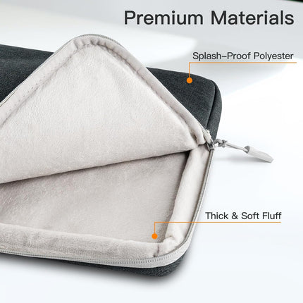 Sierra Laptop Mouw Case voor 14-Inch MacBook MacBook Air/Pro, MacBook Pro M4 / M3 / M2 / M1 2021-2024, Waterdichte Tas Hoes met Zak, Compatibel met 14 Inch Notitieboekje (Donkergrijs)