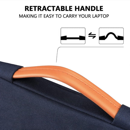 Sierra Laptop Hoes Sleeve Draagtas voor 15,6 Inch HP Lenovo Acer Dell Samsung notebook, MacBook Pro 16 Inch Cover met Intrekbare Handgreep, Donkerblauw
