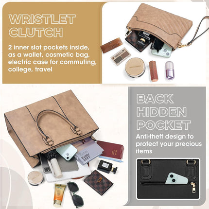 NEWHEY Laptoptassen voor vrouwen 15,6 inch laptop draagtas voor kantoor