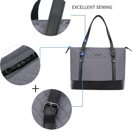 KROSER Laptoptas 15,6" Grote Schoudertas Waterafstotend Lichtgewicht Nylon Computerdraagtas Dames Stijlvolle handtas voor Werk/Bedrijf/School/Universiteit/Teizen