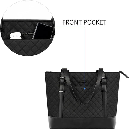 KROSER Laptoptas 15,6" Grote Schoudertas Waterafstotend Lichtgewicht Nylon Computerdraagtas Dames Stijlvolle handtas voor Werk/Bedrijf/School/Universiteit/Teizen