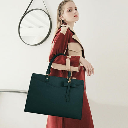 Dakuly Laptoptassen voor vrouwen, 15,6 inch, dameshandtassen, draagtas, grote werktassen, PU-lederen ontwerper-schoudertas voor zakelijk gebruik, kantoor, winkelen of universiteit