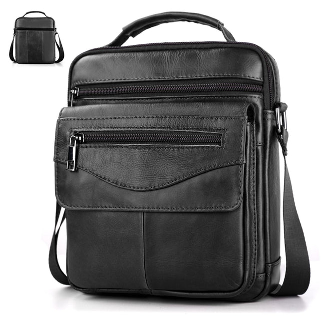 BAGZY Aktetas Leer 15,6 inch Laptoptas Heren Zakelijke Schoudertas Groot Vintage Business Tassen Aktetas A4 Documenten Messenger Bag Echt Leer Cadeaus voor Mannen voor Zakenreis/Kantoor/College
