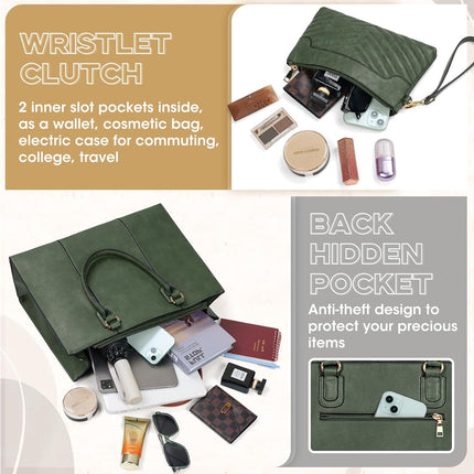 NEWHEY Laptoptassen voor vrouwen 15,6 inch laptop draagtas voor kantoor