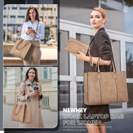 NEWHEY Laptoptassen voor vrouwen 15,6 inch laptop draagtas voor kantoor