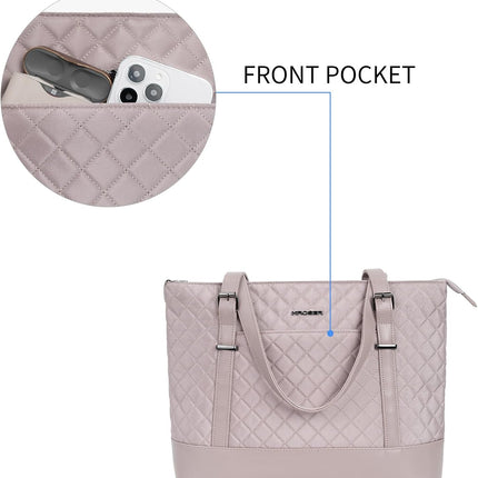 KROSER Laptoptas 15,6" Grote Schoudertas Waterafstotend Lichtgewicht Nylon Computerdraagtas Dames Stijlvolle handtas voor Werk/Bedrijf/School/Universiteit/Teizen