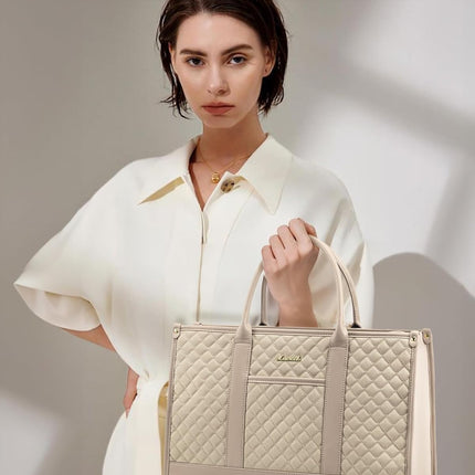 LOVEVOOK Laptoptas Dames, Waterdichte Werktas Handtas Grote Schooltas Shopper Zakelijke Tas Aktetas Lerarentas, Leren Tote Bag Notebooktas voor Kantoor Universiteit