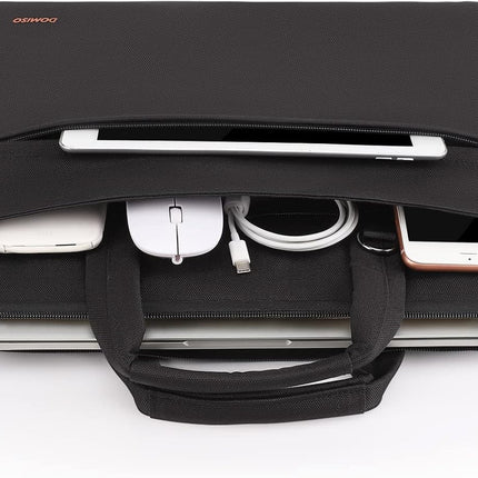 Sierra  14 inch waterdichte laptoptas, aktetas, schoudertas, notebooktas voor 14" Lenovo IdeaPad Yoga 710 ThinkPad A475/Aspire 1 Swift 3/HP Stream 14 Pavilion 14/Asus/Dell, zwart