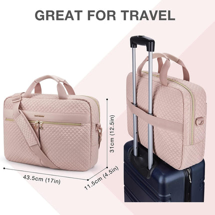 Sierra Laptoptas, 15,6-inch aktetas voor vrouwen, grote laptoptas, computertas, kantoor, reizen, zaken, roze, 17.3Inch