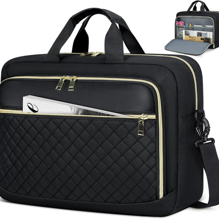 NEWHEY Tas voor 17,3 inch laptop, dames-werktas, waterdicht, grote tas, schoudertas, aktetas, voor kantoor, universiteit, school