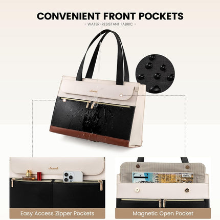 LOVEVOOK Laptoptassen voor vrouwen dames werktassen grote draagtas met laptopvak designer handtas stijlvolle PU-lederen aktetas voor school schoudertas voor kantoor en bedrijf