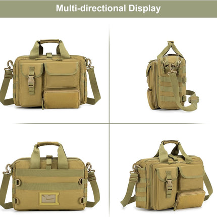 SPAHER Aktetas Heren Werktas Heren Laptoptas 14/15.6/17.3 Inch Zakelijk Tactische Tas Militaire Tas Schoudertas Messenger Bag Heren Cadeau voor Dames Heren