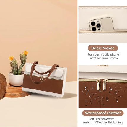 LOVEVOOK Laptoptassen voor vrouwen dames werktassen grote draagtas met laptopvak designer handtas stijlvolle PU-lederen aktetas voor school schoudertas voor kantoor en bedrijf