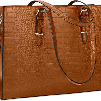Lubardy Laptoptassen voor vrouwen, boodschappentas, 15.6 inch lederen grote dameshandtas, werktas, designer zaken-, schouder-, winkel- of kantoortas
