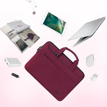 Sierra 17.3 inch LaptopTas Waterdichte Zakelijke Aktetas Messenger Bag Schoudertas werktas notebooktas voor 17.3" Dell/MSI GS73VR Stealth Pro/IdeaPad/HP Envy/LG Gram/ASUS ROG,Rode Wijn