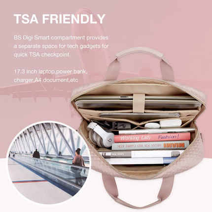 Sierra Laptoptas, 15,6-inch aktetas voor vrouwen, grote laptoptas, computertas, kantoor, reizen, zaken, roze, 17.3Inch