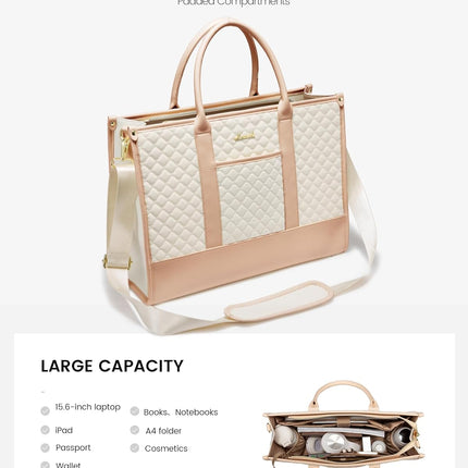 LOVEVOOK Laptoptas Dames, Waterdichte Werktas Handtas Grote Schooltas Shopper Zakelijke Tas Aktetas Lerarentas, Leren Tote Bag Notebooktas voor Kantoor Universiteit