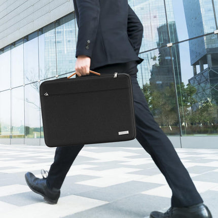 Sierra Laptop Hoes Sleeve Draagtas voor 15,6 Inch HP Lenovo Acer Dell Samsung notebook, MacBook Pro 16 Inch Cover met Intrekbare Handgreep, Zwart