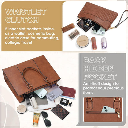 NEWHEY Laptoptassen voor vrouwen 15,6 inch laptop draagtas voor kantoor