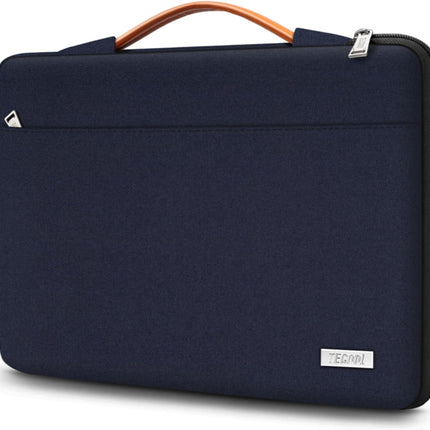 Sierra Laptop Hoes Sleeve Draagtas voor 15,6 Inch HP Lenovo Acer Dell Samsung notebook, MacBook Pro 16 Inch Cover met Intrekbare Handgreep, Donkerblauw
