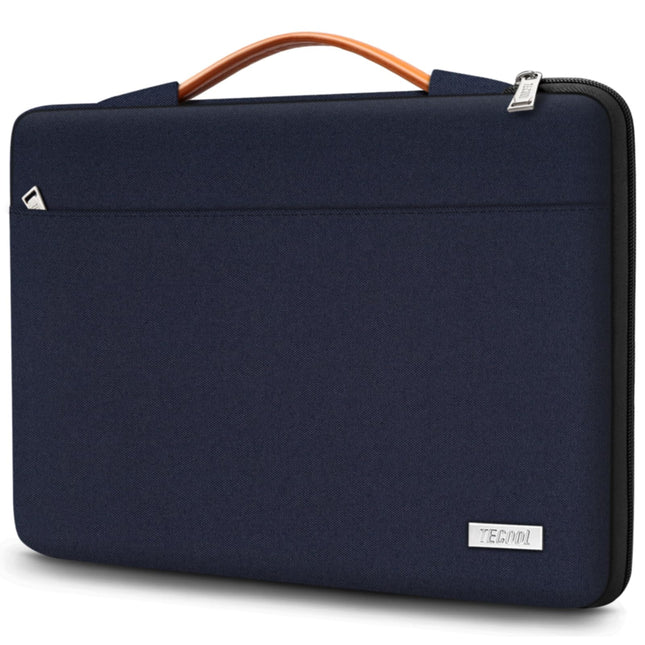 Sierra Laptop Hoes Sleeve Draagtas voor 15,6 Inch HP Lenovo Acer Dell Samsung notebook, MacBook Pro 16 Inch Cover met Intrekbare Handgreep, Donkerblauw