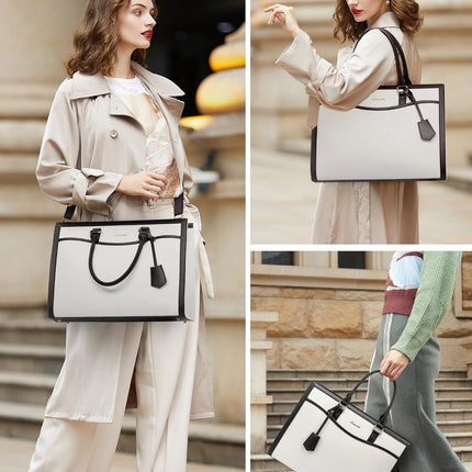 LOVEVOOK Laptoptas 15,6 inch zwarte handtas dames grote shopper tas lederen tote bag werktas schoudertas aktetas uni tas lerarentas schoudertas schoudertas voor business school