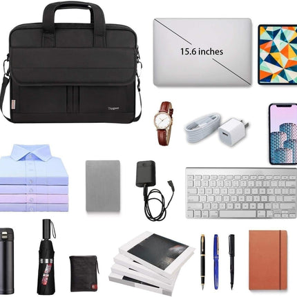 Taygeer Laptoptas 15,6 inch premium waterafstotende laptop kantoor aktetas lichtgewicht messenger tas met verstelbare schouderriem en meerdere compartimenten voor mannen vrouwen reizen business school