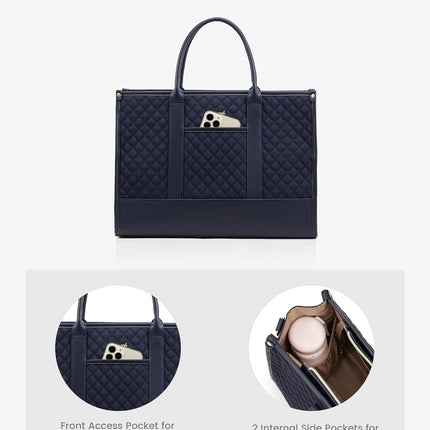 LOVEVOOK Laptoptas Dames, Waterdichte Werktas Handtas Grote Schooltas Shopper Zakelijke Tas Aktetas Lerarentas, Leren Tote Bag Notebooktas voor Kantoor Universiteit