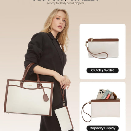 LOVEVOOK Laptoptas 15,6 inch zwarte handtas dames grote shopper tas lederen tote bag werktas schoudertas aktetas uni tas lerarentas schoudertas schoudertas voor business school